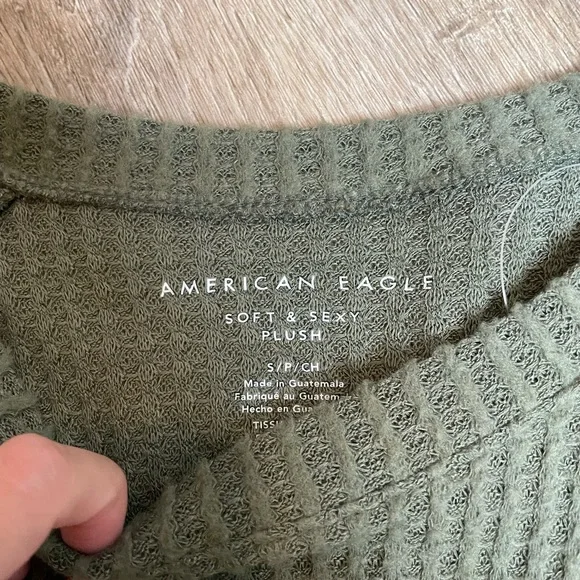 American Eagle waffle knit soft & sexy plush top - Picture 2 of 4